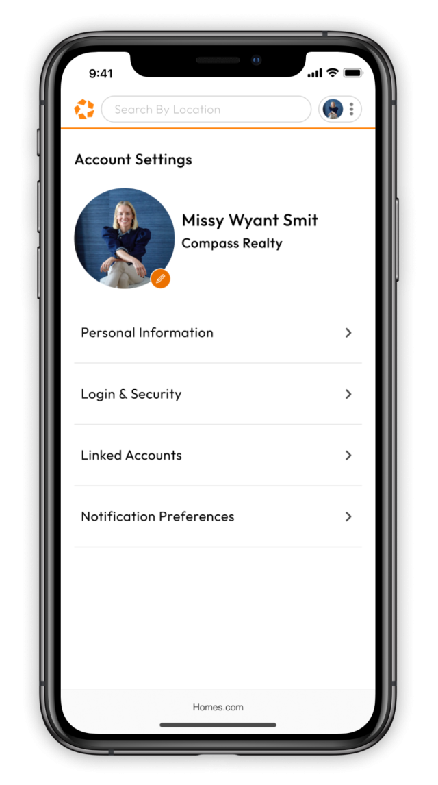 broker profile on phone