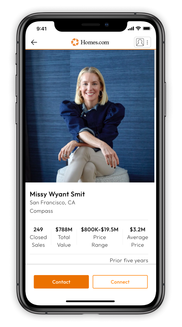 real estate agent profile on phone