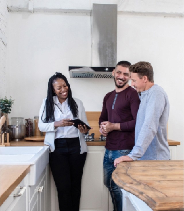 people in a kitchen